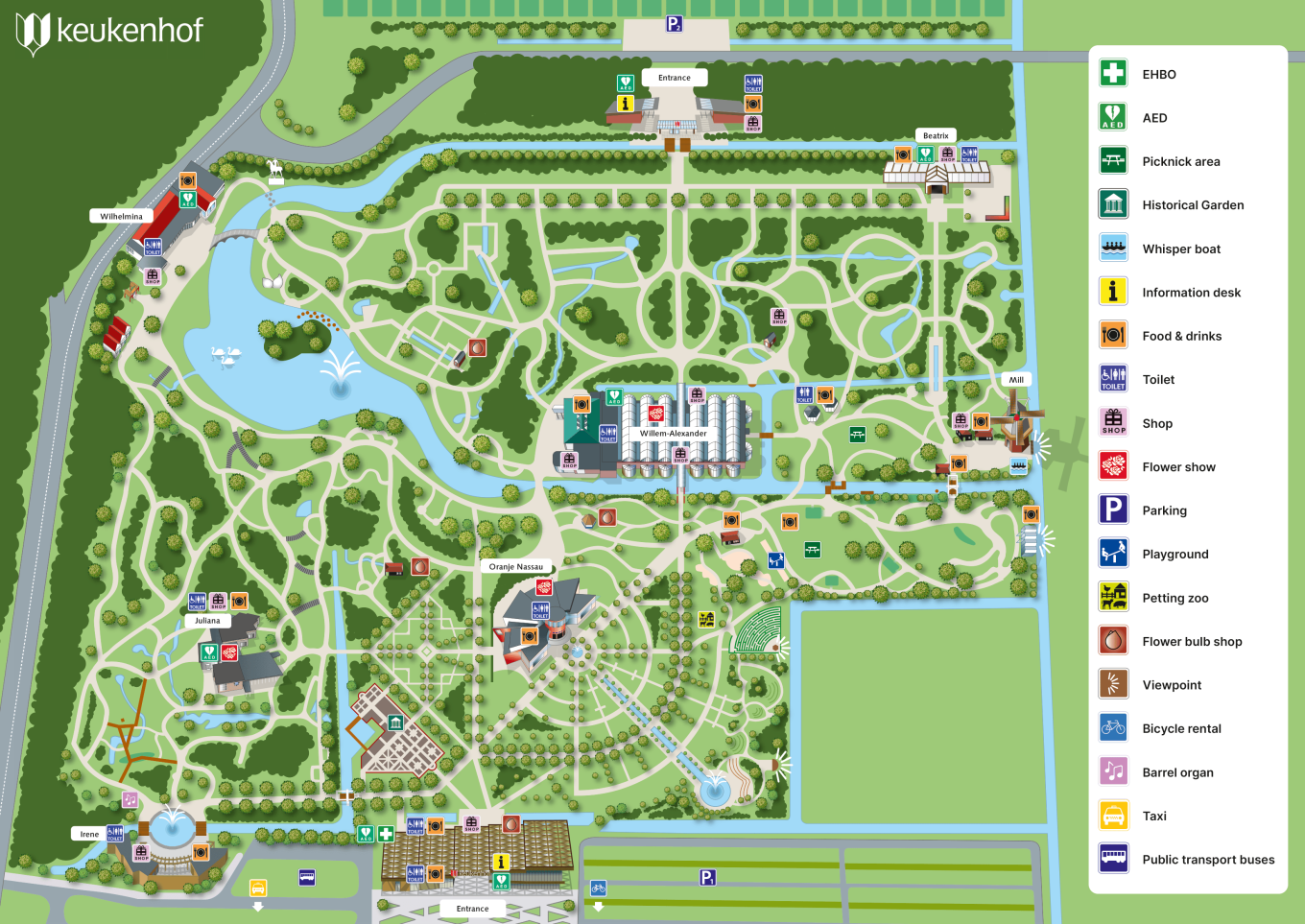 Keukenhof - World's largest flower garden, Travel Realizations, A travel guide, Map