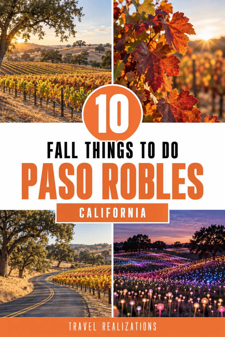 Pinterest pin for a guide to fall colors in Paso Robles, California