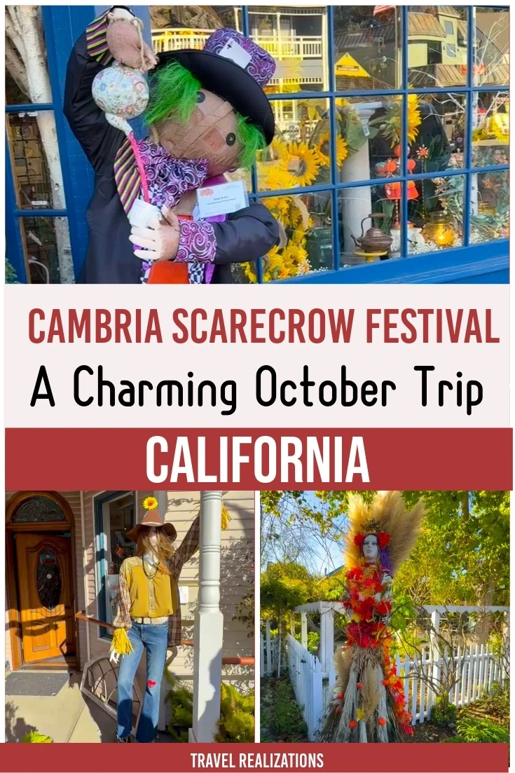 Cambria Scarecrow Festival, a charming October trip in California, Pinterest pin