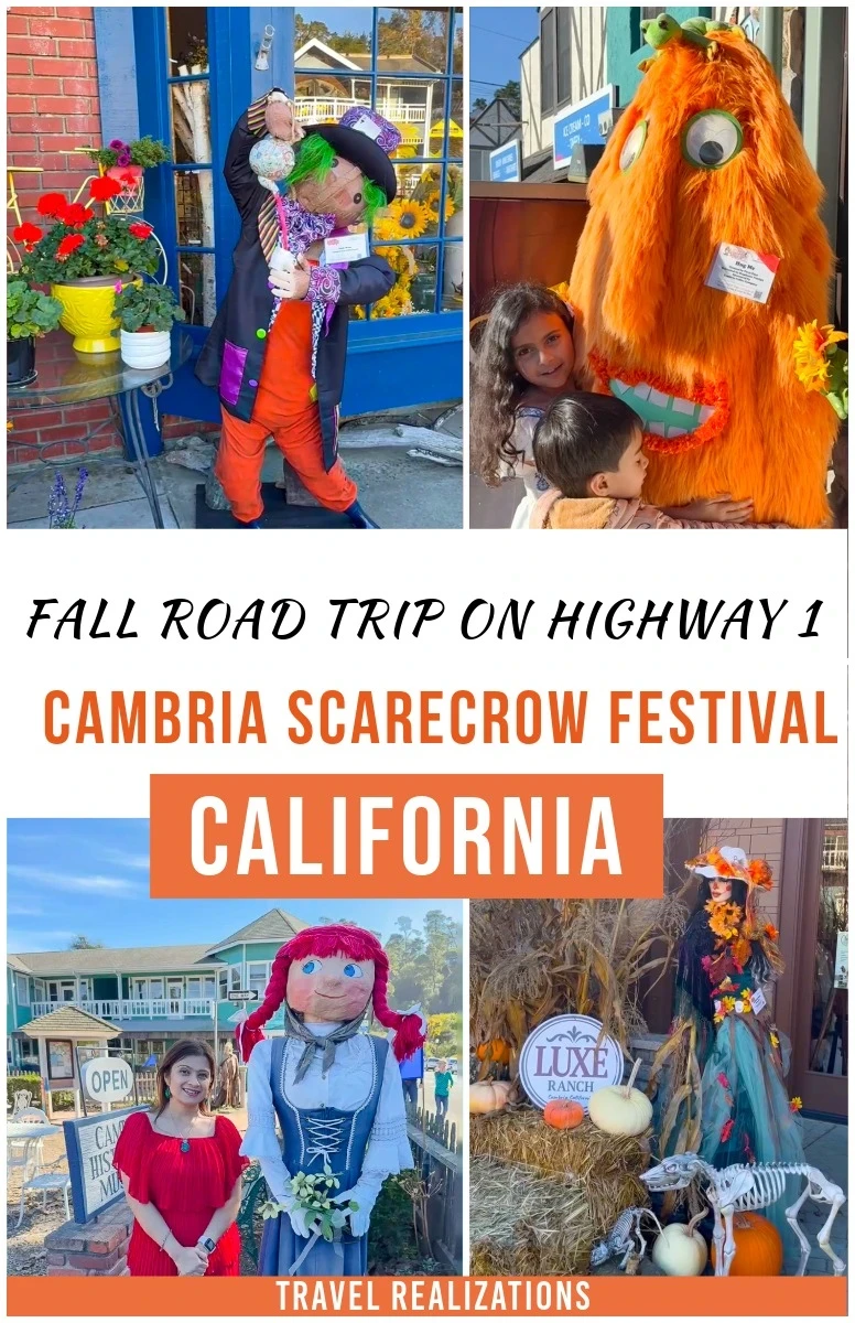 Cambria Scarecrow Festival California, a fall road trip on Highway 1, Pinterest pin