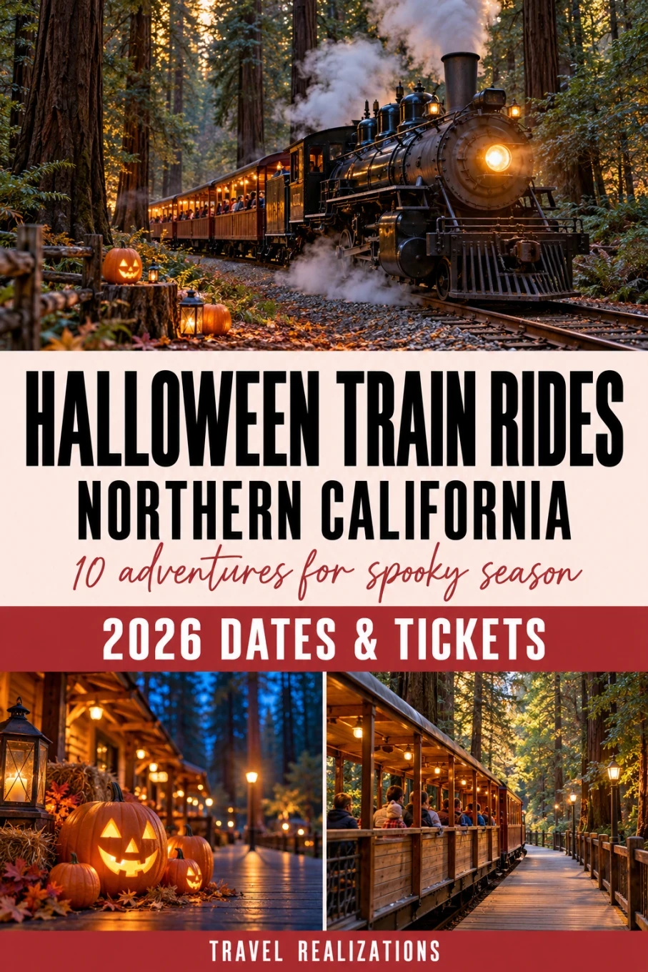 Pumpkin and Halloween train rides near the Bay Area Pinterest pin